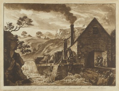 La forge de fer près de Dolgelli et Barmouth dans le Merionethshire, de Douze vues au Pays de Galles, 1776 - Paul Sandby